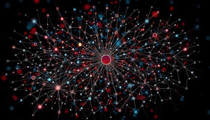Fototapeta premium Explosive Starburst in Cosmic Cybersecurity Threat Landscape