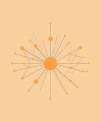Orbiting Radiance: Dynamic Orange Circles on Peach Backdrop