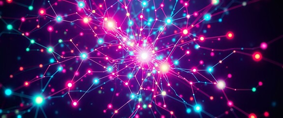 Obraz premium Cyberpunk Neon Starscape