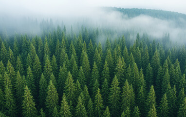 Commercial background of mountain forest natural scenery
