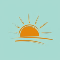 minimalist illustration of a sun