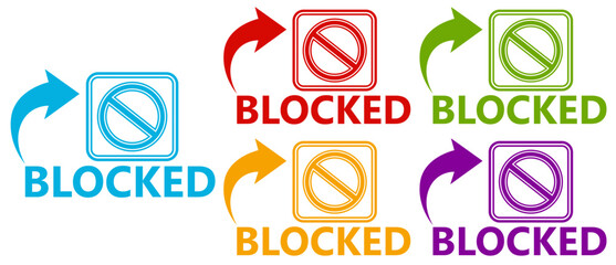 set vector Block icon. prohibition sign icon labels sticker template design vector illustration