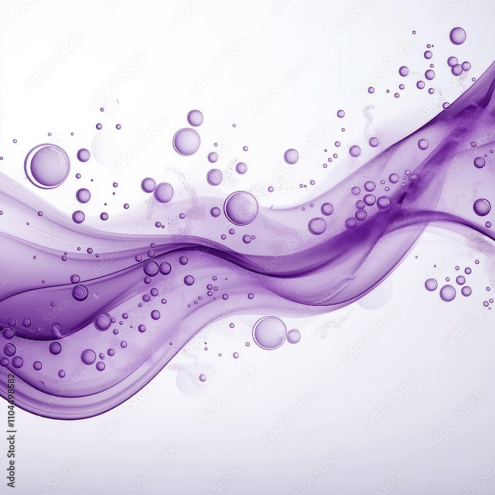 Fototapete abstract purple wave design with bubbles. fluid and smooth design. stylish and elegant pattern. crea