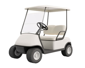 a white golf cart with a canopy