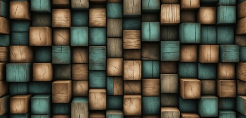 Dark Wooden Blocks with Distress