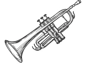 a drawing of a trumpet