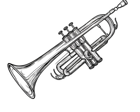 a drawing of a trumpet