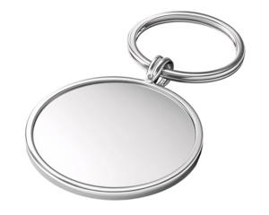 a silver key chain with a ring
