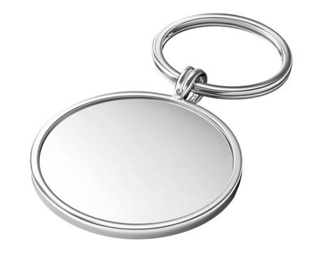 a silver key chain with a ring