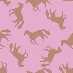 Christmas animals seamless horse pattern for wrapping paper and fabrics