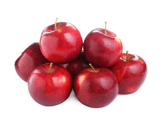 Fresh ripe red apples isolated on white