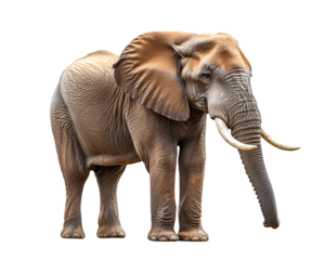 an elephant with tusks standing