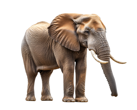an elephant with tusks standing