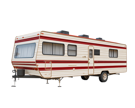 a red and white trailer