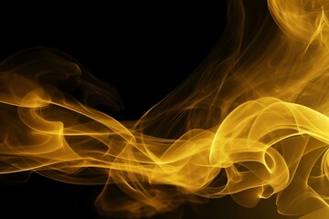 Fototapeta premium Abstract golden smoke on black background with various natural clouds and smoke Beautiful cloudy smoke on an isolated background. soft mystery horror design, spooky background texture 