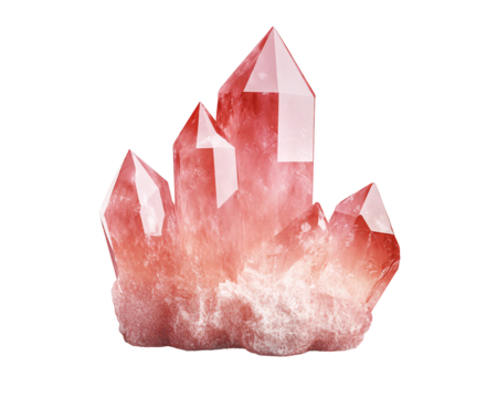 a red crystal on a white background - Powered by Adobe