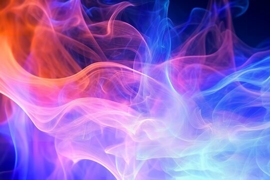 Abstract Waves colorful Somoke Vibrant Background with various natural clouds and smoke Beautiful cloudy smoke on an isolated background. soft mystery horror design, spooky background texture 