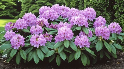 Purple Rhododendron bush