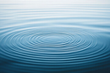 Water ripple texture in a calm lake, detailed concentric waves with subtle reflections of sky and trees
