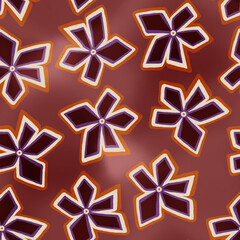 seamless pattern with bow or  simple geometric flowers, decoration print design, fashionable colors.