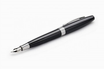 Black luxury pen isolated on white background with clipping path 