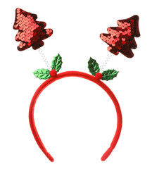 One bright Christmas headband isolated on white
