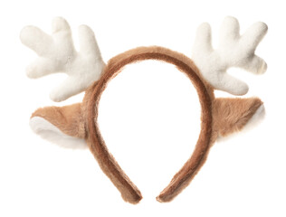 Reindeer headband isolated on white. Christmas costume accessory