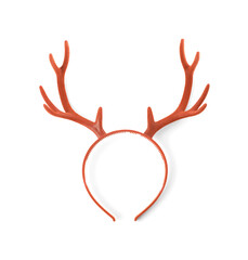 Reindeer headband isolated on white. Christmas costume accessory