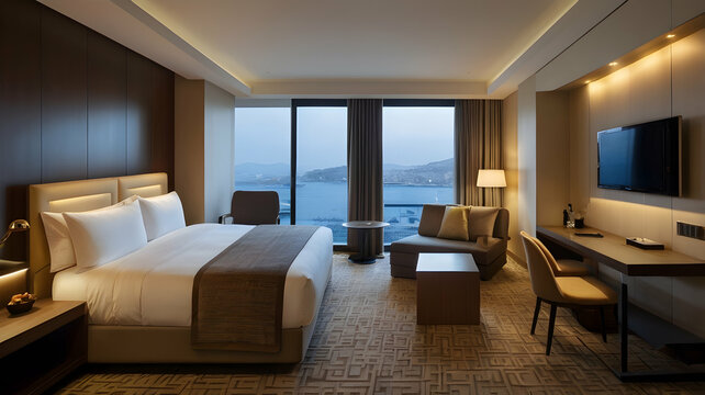 Interior of the modern hotel room