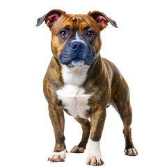 Obraz premium Playful staffordshire bull terrier outdoors - full-body portrait in natural light, isolated on transparent or white background