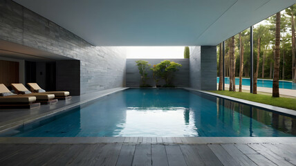 Obraz premium Interior of the modern pool