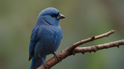 Fototapeta premium Vivid blue bird perched on a branch.