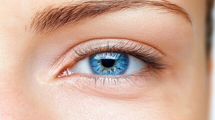 Obraz premium Close-up of a human eye captured in natural light studio setting macro photography focus on detail beauty concept