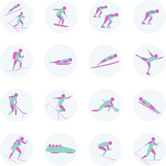 Set of icons. Winter set of icons. 