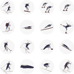 Set of icons. Winter set of icons. 