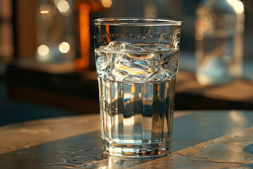A glass of clean drinking water 