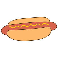 hot dog with mustard