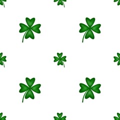 seamless pattern with clover leaves on a white background