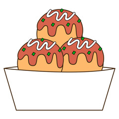 Vector illustration of takoyaki