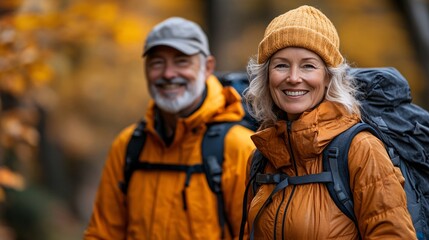 Outdoor, hug and senior couple for fitness, exercise and walking with happy people in retirement