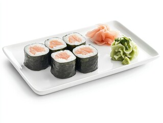 Enjoying sushi rolls with soy sauce japanese restaurant food photography cozy setting top view culinary experience