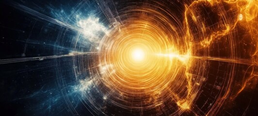 Obraz premium Cosmic Convergence: A Symphony of Light and Energy