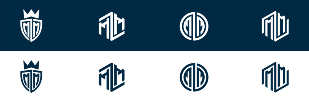 MM letter logo set design