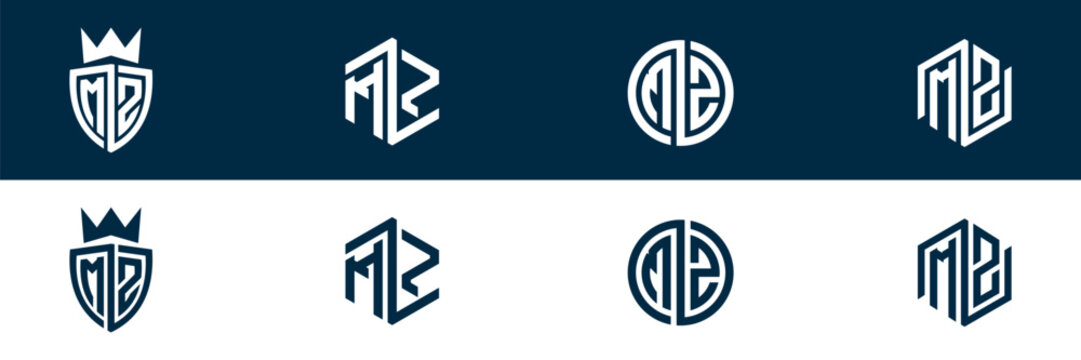 MS SM letter logo set design
