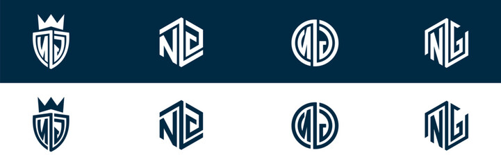 NG GN letter logo set design