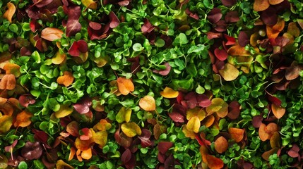 Leaves, micro greens, snack background.