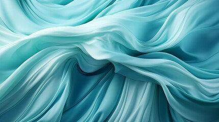 Fototapeta premium A gentle swirl of mint green and seafoam blue, creating a soothing abstract shape with fluid motion and soft blending, evoking a sense of calm.