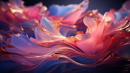 Obraz premium A luxurious abstract background featuring swirling pink and blue marble textures, accented with shimmering gold splashes, creating a sophisticated and elegant design.