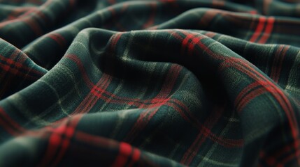 Draped Plaid Red and Teal Textile Texture Study