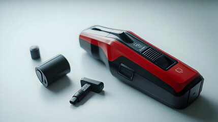 Red and Black Cordless Handheld Vacuum 3D Illustration